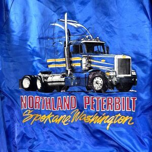 Peterbilt Jacket Men Large Satin Bomber US Trucking 70s80s Spokane Retro MAKlein